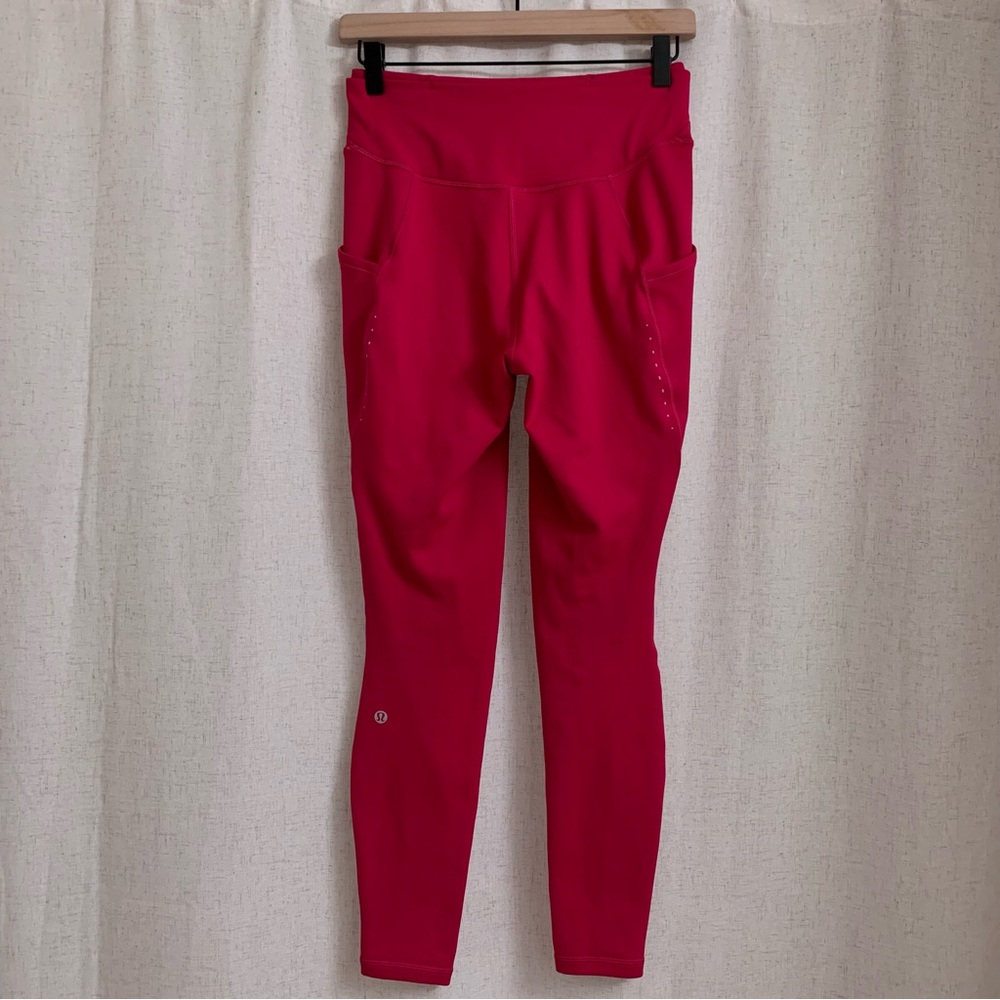Lululemon’s Fast and Free Thermal 5 Pocket Tight Fuscia Berry Color 27” 6 - Picture 2 of 11